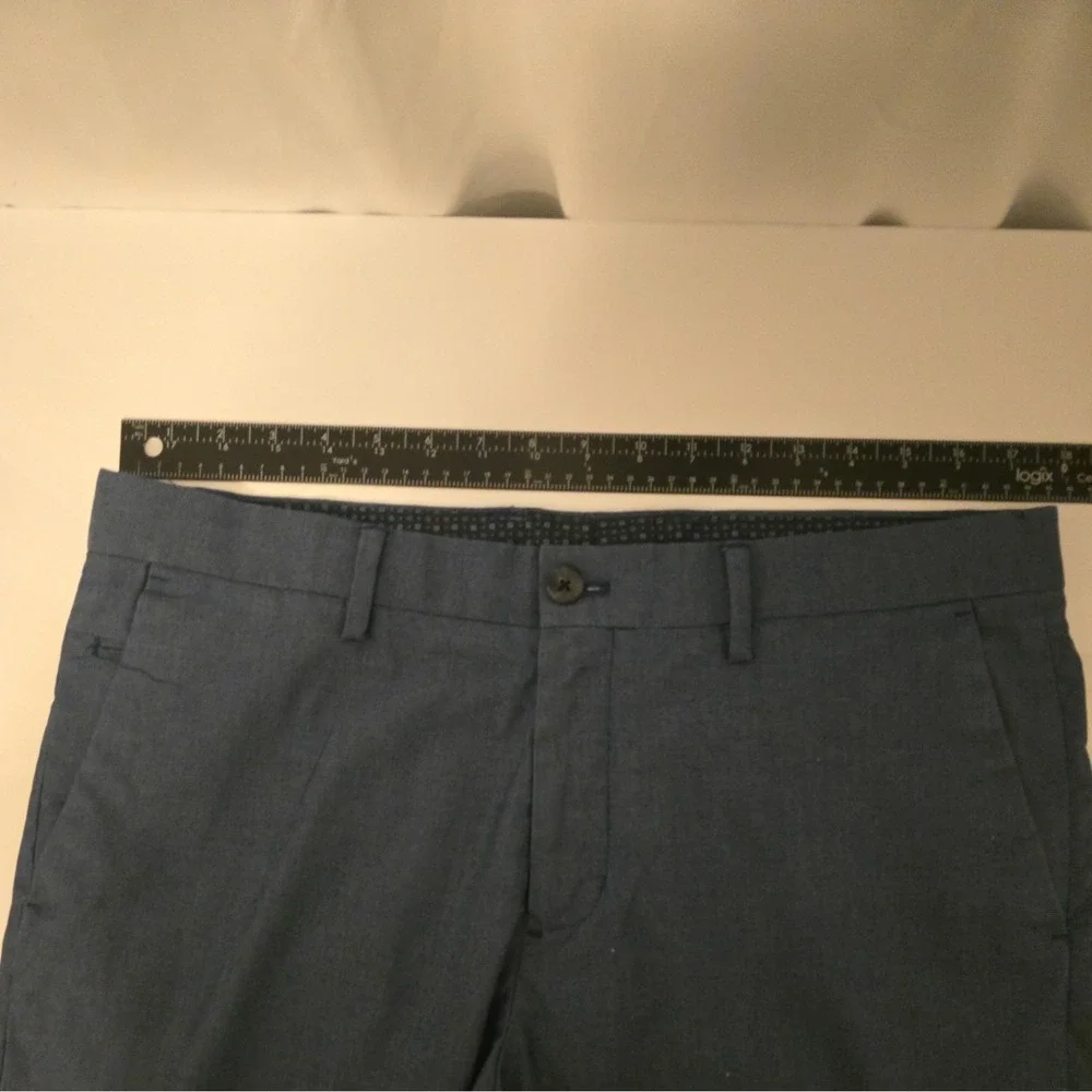 English Laundry Men's Finchley Dress Pants 34x32 Navy Blue Flat Front Straight